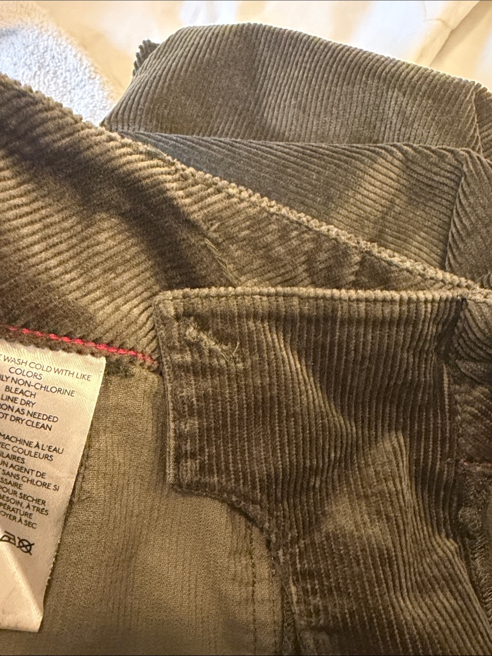 Anthropologie Maeve the Colette Wide-Leg Crop Corduroy Pants in Olive Green 26 - Picture 8 of 8